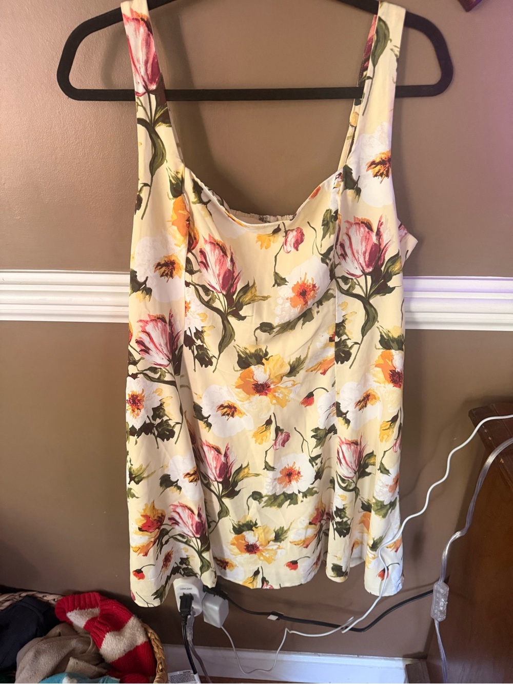 Abercrombie & Fitch Cream Floral Slip Dress
